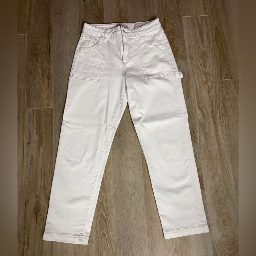 Guess Women's Cream Carpenter Straight Leg Jeans